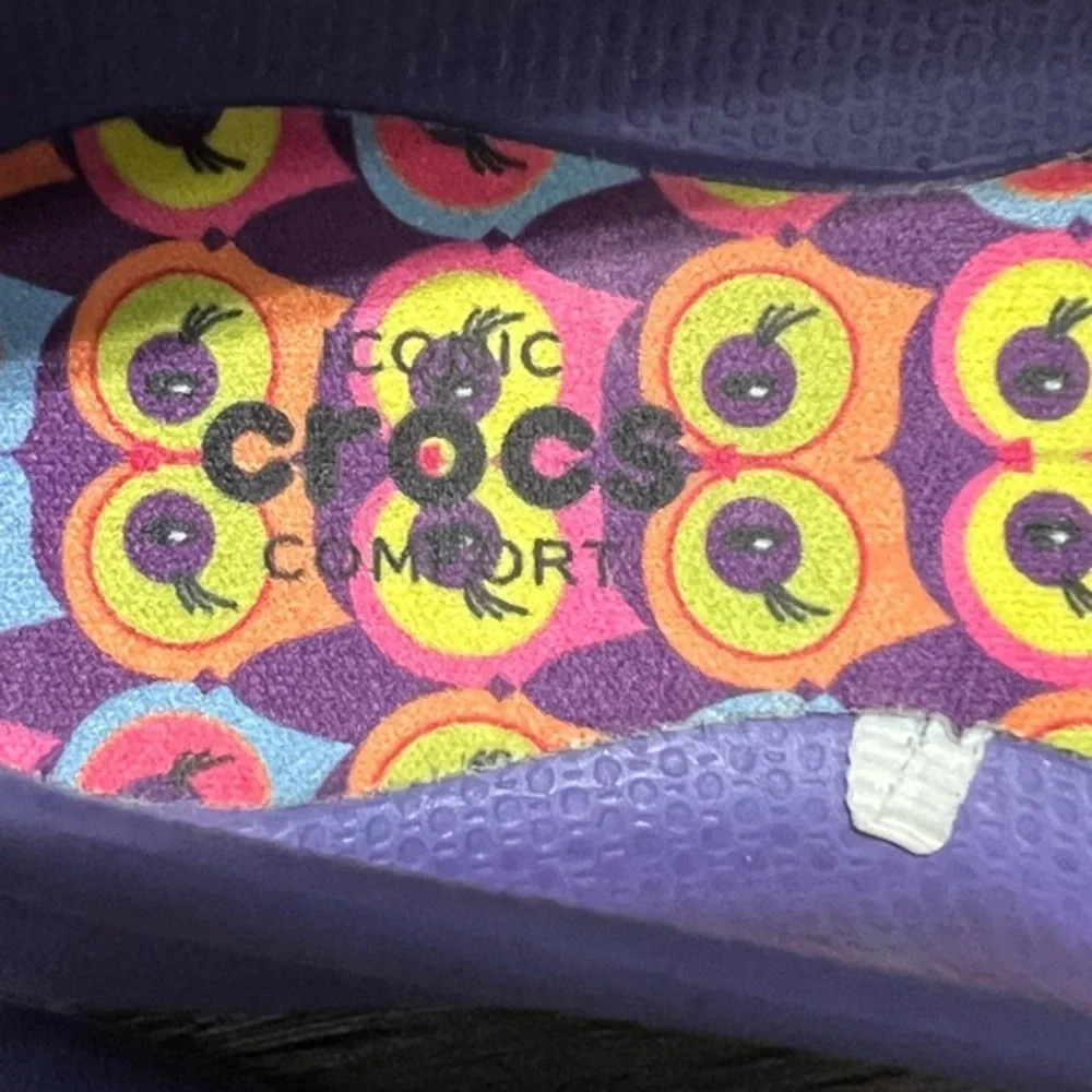 Crocs Purple Owl Slip On Shoes Size Child 8